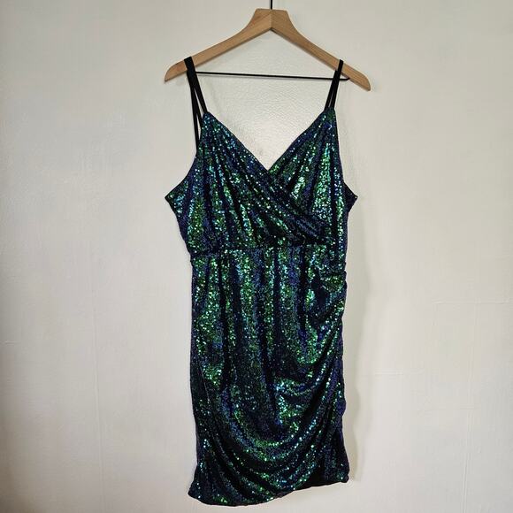 Grace Karin Green and Blue Sequin Dress - Picture 3 of 12